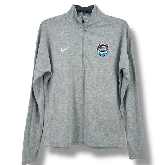 Nike U.S. Paralympic Swimming Dry Element 1/2 Zip Shirt Womens Sz M Heather Gray - Picture 1 of 8